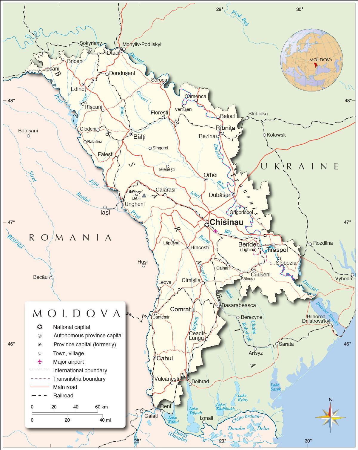 Mapa de la república de Moldàvia